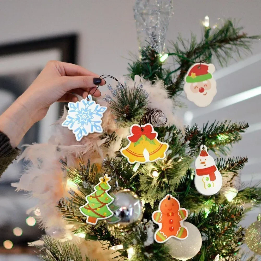 Set of 6 Car Interior Air Freshener Hanging Paper Christmas Accessories